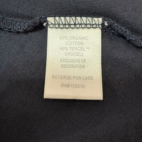 Garnet Hill BOHO EMBROIDERED KNIT DRESS Size S Navy Organic Cotton Sleeveless - Picture 8 of 10